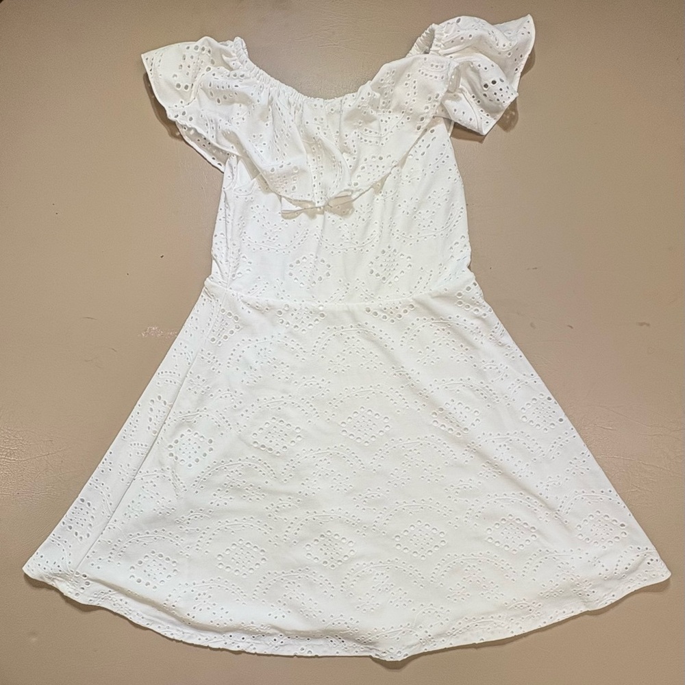 btween White Eyelet Ruffle Dress